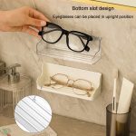 An der Wand montiertes, stanzfreies Nachttisch-Brillen-Aufbewahrungsbox-Badezimmer-Toilettenartikel-Abflussregal – Bild 5