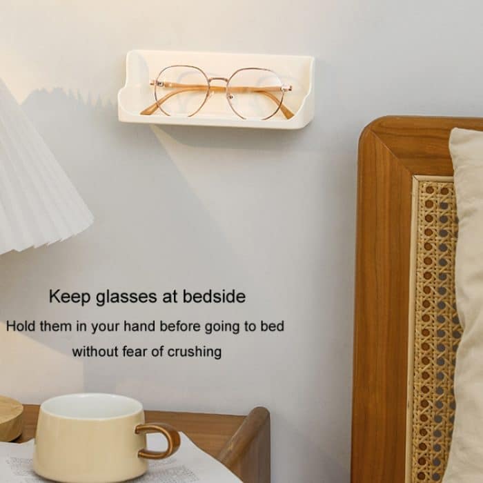 An der Wand montiertes, stanzfreies Nachttisch-Brillen-Aufbewahrungsbox-Badezimmer-Toilettenartikel-Abflussregal – Bild 6