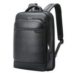 Bopai 61-122391 Großraum-Business-Laptop-Rucksack aus Rindsleder erster Schicht mit USB+Typ-C-Anschluss, 61-122391