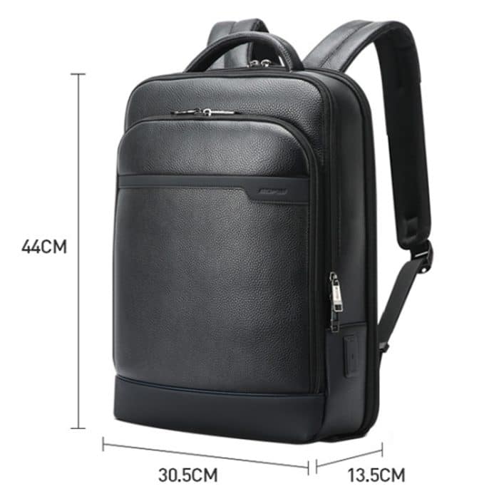Bopai 61-122391 Großraum-Business-Laptop-Rucksack aus Rindsleder erster Schicht mit USB+Typ-C-Anschluss, 61-122391 – Bild 3