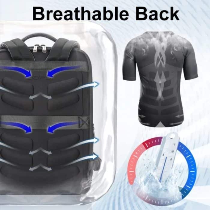 Bopai 61-122391 Großraum-Business-Laptop-Rucksack aus Rindsleder erster Schicht mit USB+Typ-C-Anschluss, 61-122391 – Bild 5