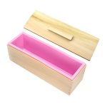 1200ml DIY Handgemachte Seife Form Rechteckige Holz Box Kalt Seife Form, Wooden Box+Pink Toast Mold, Wooden Box+Pink Toast Mold+Cover, Wooden Box+Purple Toast Mold, Wooden Box+Purple Toast Mold+Cover