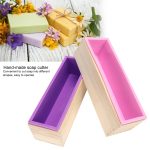 1200ml DIY Handgemachte Seife Form Rechteckige Holz Box Kalt Seife Form, Wooden Box+Pink Toast Mold, Wooden Box+Pink Toast Mold+Cover, Wooden Box+Purple Toast Mold, Wooden Box+Purple Toast Mold+Cover – Bild 2
