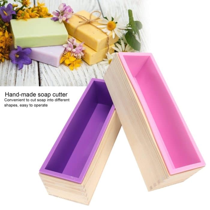 1200ml DIY Handgemachte Seife Form Rechteckige Holz Box Kalt Seife Form, Wooden Box+Pink Toast Mold, Wooden Box+Pink Toast Mold+Cover, Wooden Box+Purple Toast Mold, Wooden Box+Purple Toast Mold+Cover – Bild 2