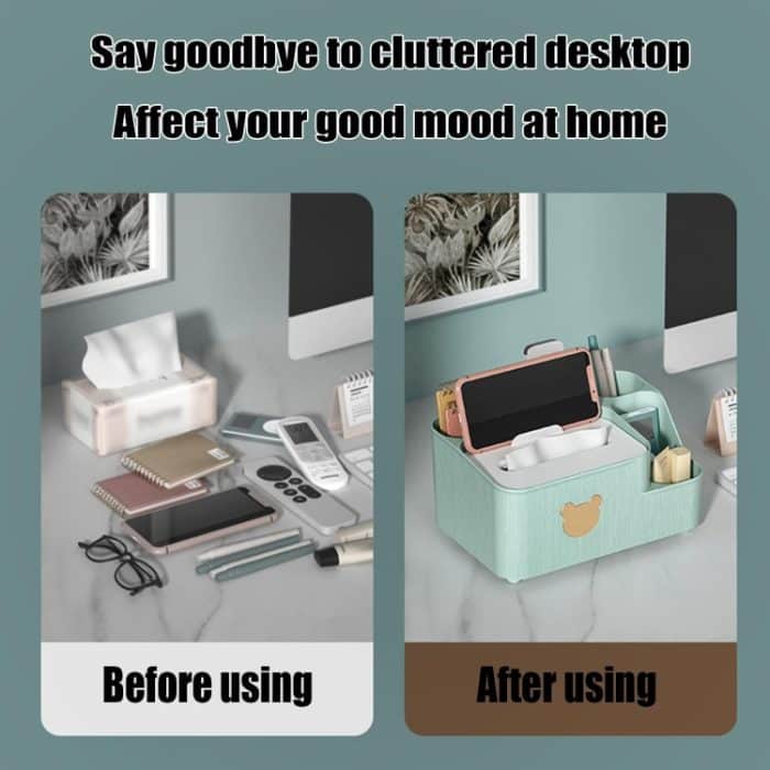 Zeichenpapier Desktop-Organizer Couchtisch Multifunktionale Fernbedienung Aufbewahrungsbox, White Small, Pink Small, Green Small, White Large, Pink Large, Green Large – Bild 3