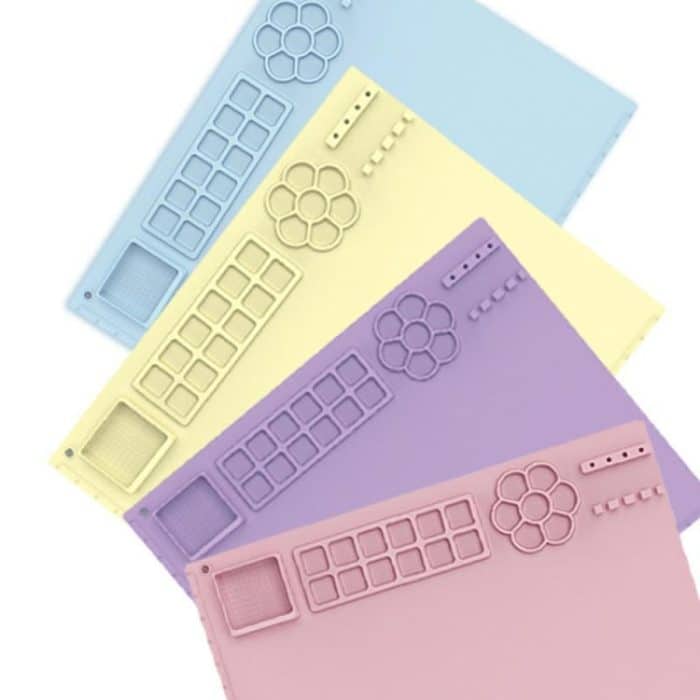 50x40cm Silikon-Malpad mit Farbhalter, Kunstmatte zum Zeichnen von Ton – Bild 2