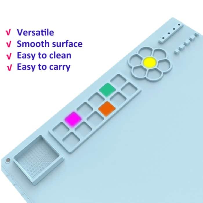 50x40cm Silikon-Malpad mit Farbhalter, Kunstmatte zum Zeichnen von Ton – Bild 4