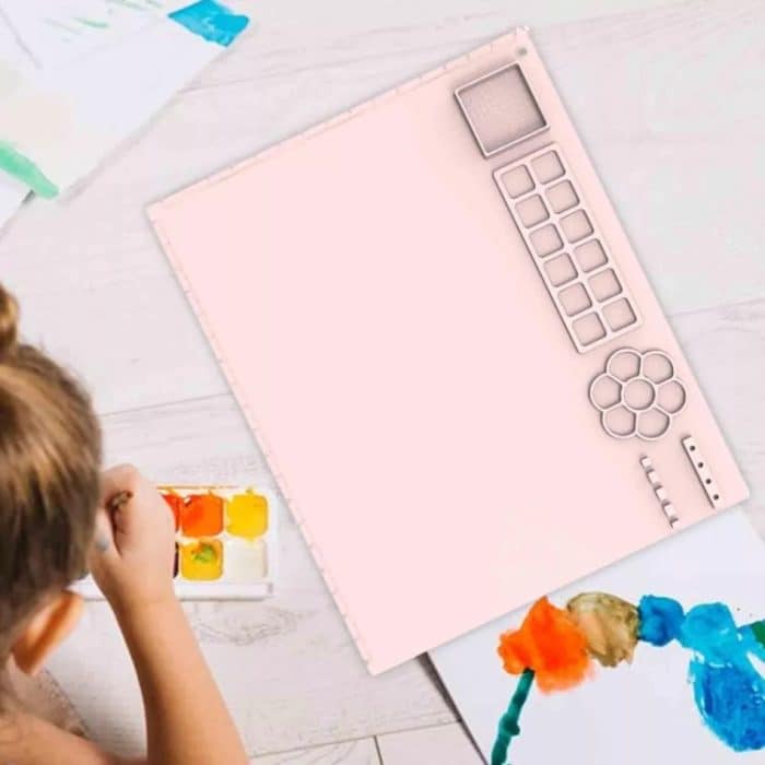 50x40cm Silikon-Malpad mit Farbhalter, Kunstmatte zum Zeichnen von Ton – Bild 6