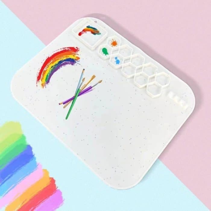 Malunterlage aus Silikon, quadratisch, 40 x 50 cm, Kunstmatte zum Zeichnen von Ton, Square Purple, Square Color, Color Sky Blue – Bild 3