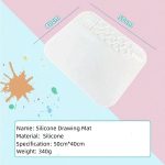 Malunterlage aus Silikon, quadratisch, 40 x 50 cm, Kunstmatte zum Zeichnen von Ton, Square Purple, Square Color, Color Sky Blue – Bild 5