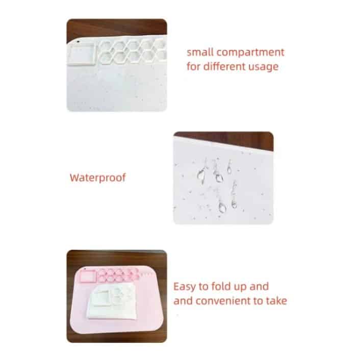 Malunterlage aus Silikon, quadratisch, 40 x 50 cm, Kunstmatte zum Zeichnen von Ton, Square Purple, Square Color, Color Sky Blue – Bild 6