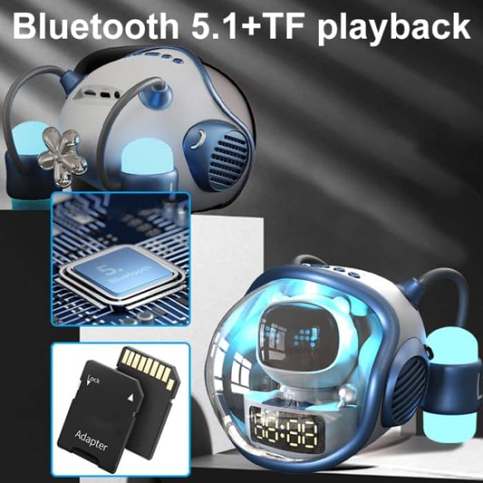 Space Sapsule Clock Kabelloser Bluetooth-Lautsprecher mit Atmosphärenlicht – Bild 7