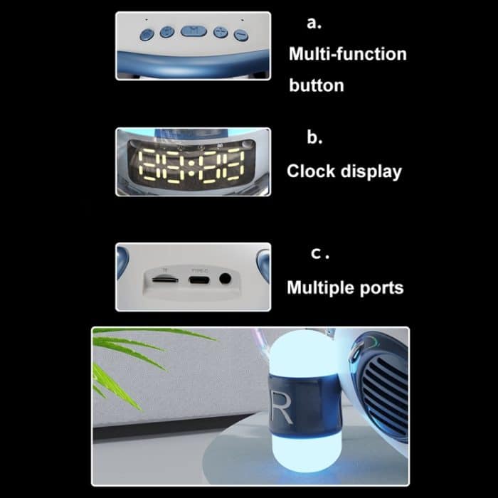 Space Sapsule Clock Kabelloser Bluetooth-Lautsprecher mit Atmosphärenlicht – Bild 9
