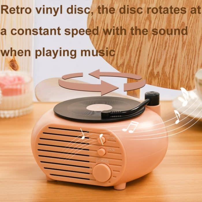 Retro Mini Plattenspieler Drahtlose Bluetooth Lautsprecher Multifunktionale Karte Desktop Lautsprecher – Bild 3