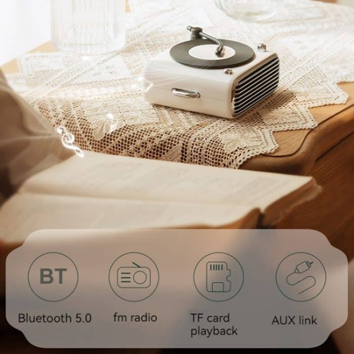 YJQ-D10 Tragbarer Desktop-Retro-Schallplattenspieler-Bluetooth-Lautsprecher – Bild 6