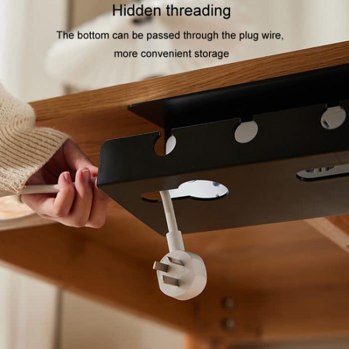 Unter Schreibtisch Kabel Veranstalter Loch-Freies Home Computer Tisch Unten Netzkabel Stecker Lagerung Rack – Bild 5