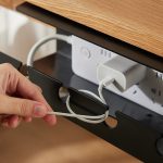 Unter Schreibtisch Kabel Veranstalter Loch-Freies Home Computer Tisch Unten Netzkabel Stecker Lagerung Rack – Bild 6