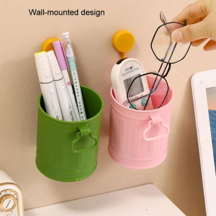 Große Kapazität Student Desktop Organizer Stift Container Mädchen Make-Up Pinsel Lagerung Eimer – Bild 7