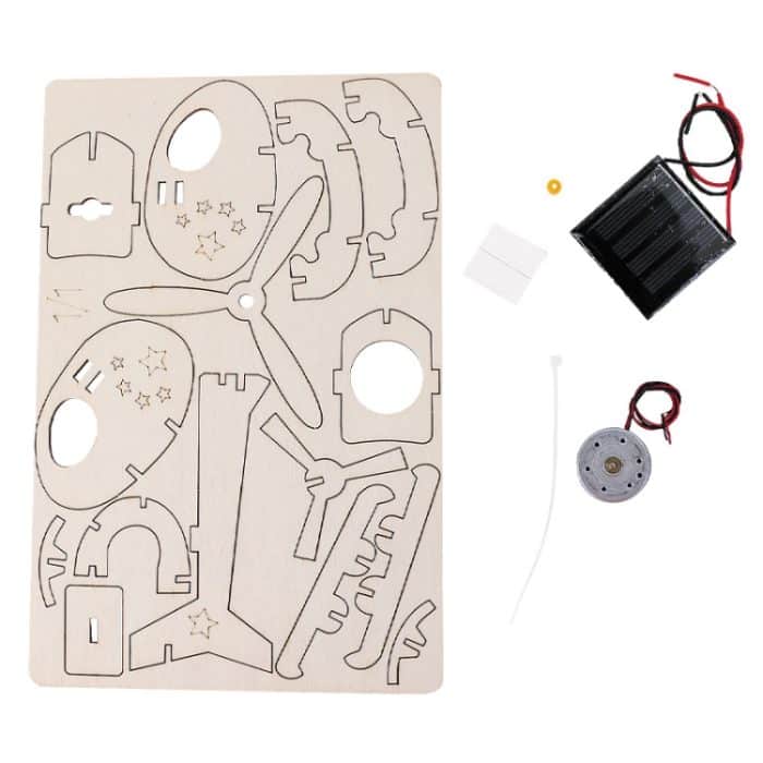 DIY Solar Hubschrauber Technologie Kleine Produktion Kinder Holz Montiert Flugzeug Modell – Bild 2