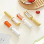 2 in 1 Schäler mit Reinigungsbürste Haushaltsobst Kartoffel Gemüseschäler – Bild 3