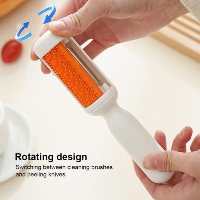 2 in 1 Schäler mit Reinigungsbürste Haushaltsobst Kartoffel Gemüseschäler – Bild 5