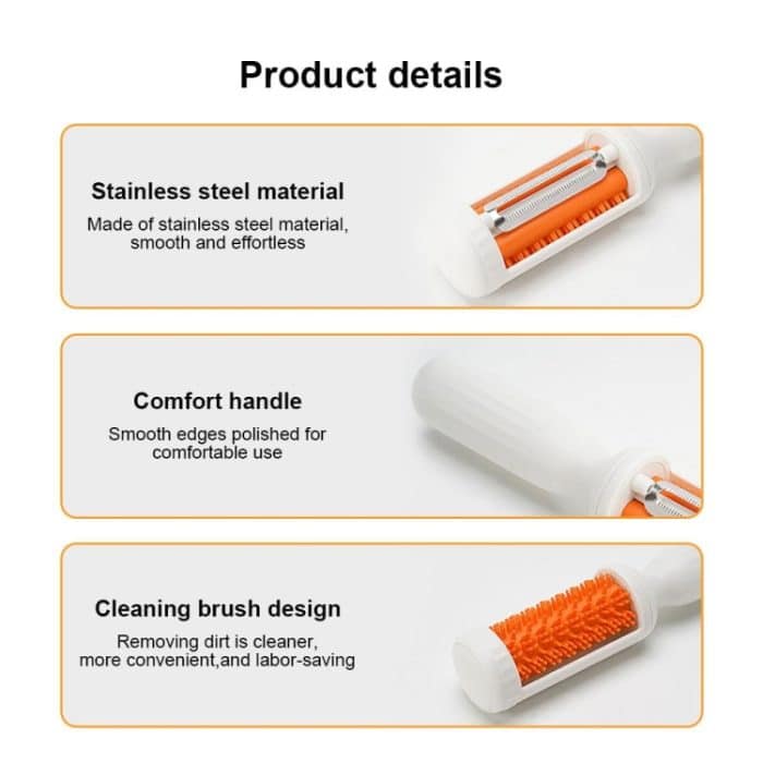 2 in 1 Schäler mit Reinigungsbürste Haushaltsobst Kartoffel Gemüseschäler – Bild 7