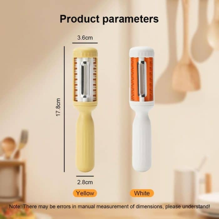 2 in 1 Schäler mit Reinigungsbürste Haushaltsobst Kartoffel Gemüseschäler – Bild 8