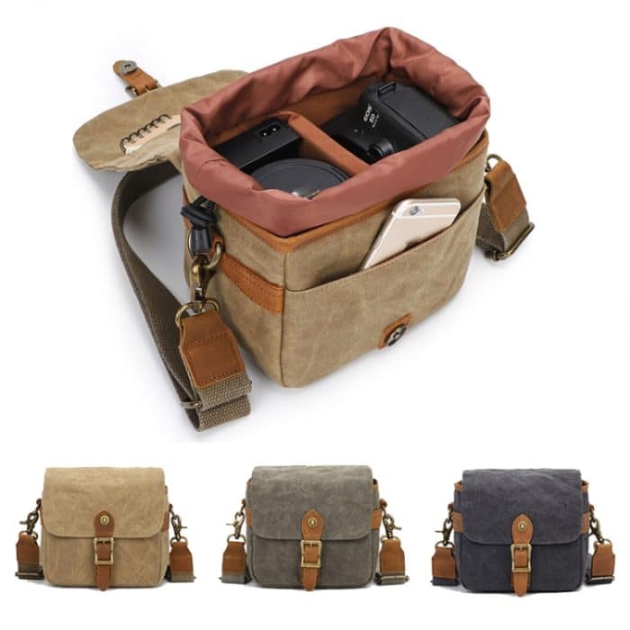 Retro Kamera Canvas Tasche Schulter Messenger Bag Reise tragbare Fall – Bild 2