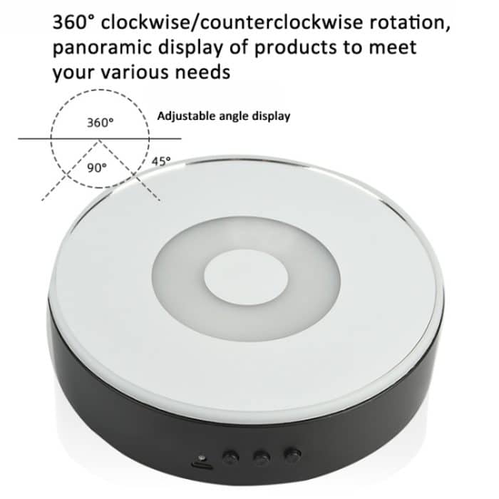 Drehbarer Präsentationsständer, 15 cm, mit Farbverlaufsbeleuchtung für Glaskunst – Bild 3