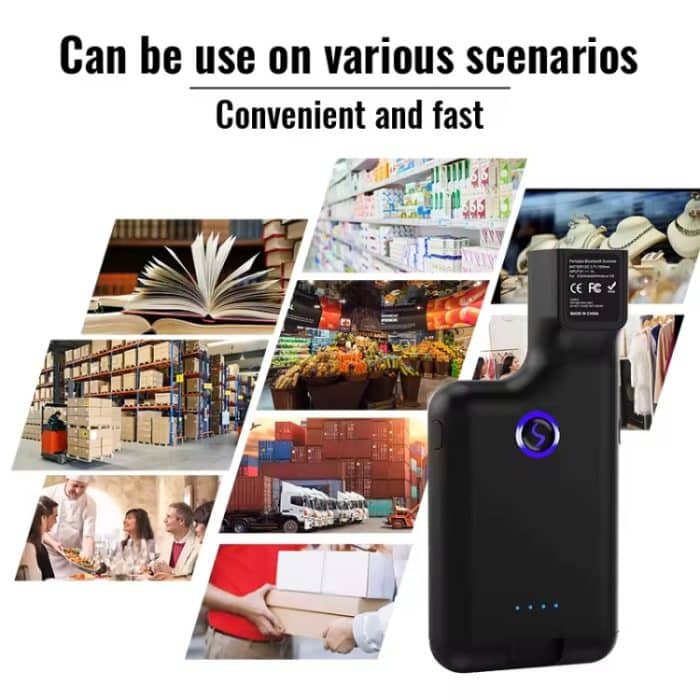 1D Bluetooth Barcode Scanner Drahtlose Zurück Clip Telefon Barcode Reader – Bild 6