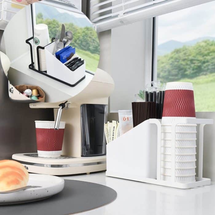 Desktop Einweg Papier Tasse Lagerung Halter Eisen Hause Kaffee Tee Tasche Tasse Lagerung Rack – Bild 9