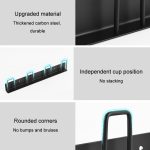 Becherhalter für den Haushalt, umgedrehter Becherhalter, Stange mit freiem Loch, an der Wand montiert, Entwässerungsbecherregal, 3 Position (Black), 3 Position (White), 4 Position (Black), 4 Position (White) – Bild 4