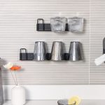 Becherhalter für den Haushalt, umgedrehter Becherhalter, Stange mit freiem Loch, an der Wand montiert, Entwässerungsbecherregal, 3 Position (Black), 3 Position (White), 4 Position (Black), 4 Position (White) – Bild 8