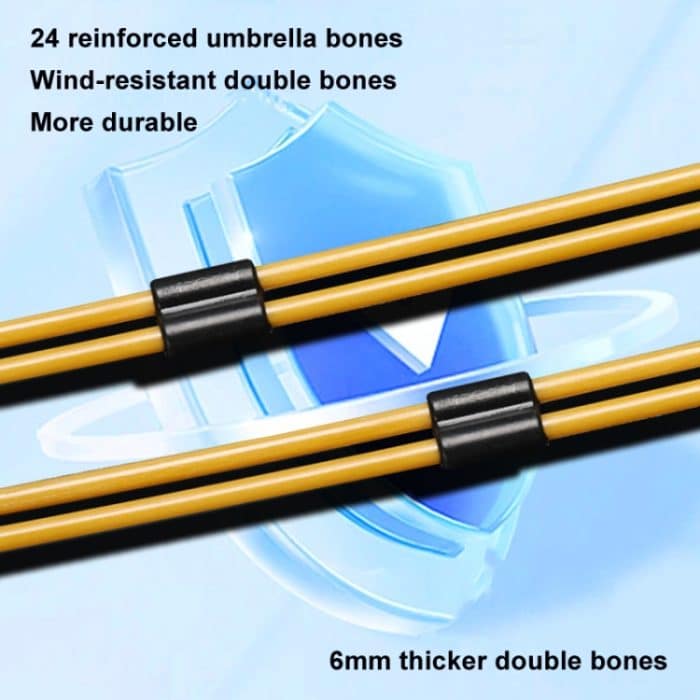 24 Bones Vinyl-Taschenschirm, vollautomatischer Sonnenschutzschirm für sonnige und regnerische Tage, 24 Bones – Bild 6