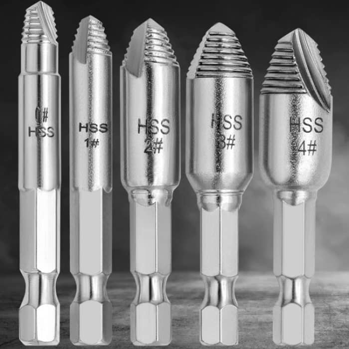 Schiebegewinde-Schraubenausdreher, Werkzeug zum Entfernen abgebrochener Schrauben, mit Aufbewahrungsbox, 5pcs / Set – Bild 2