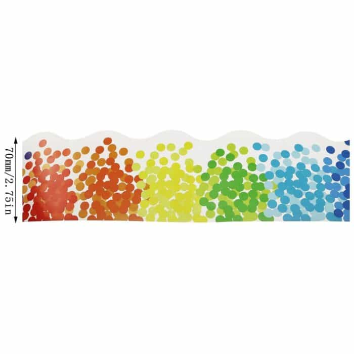 Bunte Polka Dot Border Aufkleber Bulletin Board Grenzen, 7cm x 11m, 7cm x 20m – Bild 3