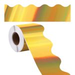 Fächerförmige Laser-Gold-Bordüre aus Papier für Pinnwand, 7.6cm x 5m, 7.6cm x 10m, 7.6cm x 15m, 7.6cm x 20m