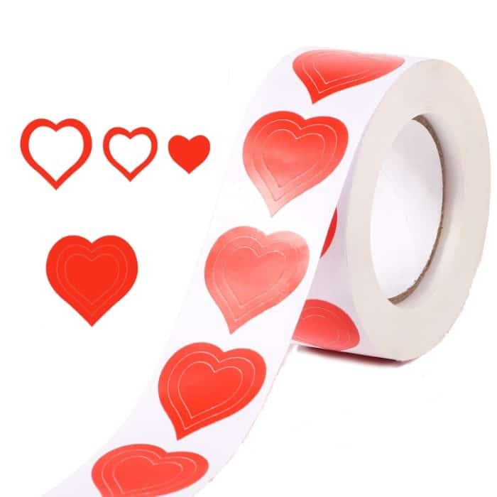 Bräunungs-/Sonnenbad-Aufkleber, selbstklebende Körperaufkleber, 500pcs /Roll Red Heart, 500pcs /Roll Red Star, 500pcs /Roll Red Lips, 500pcs /Roll Style 4, 500pcs /Roll Pink Bow – Bild 1