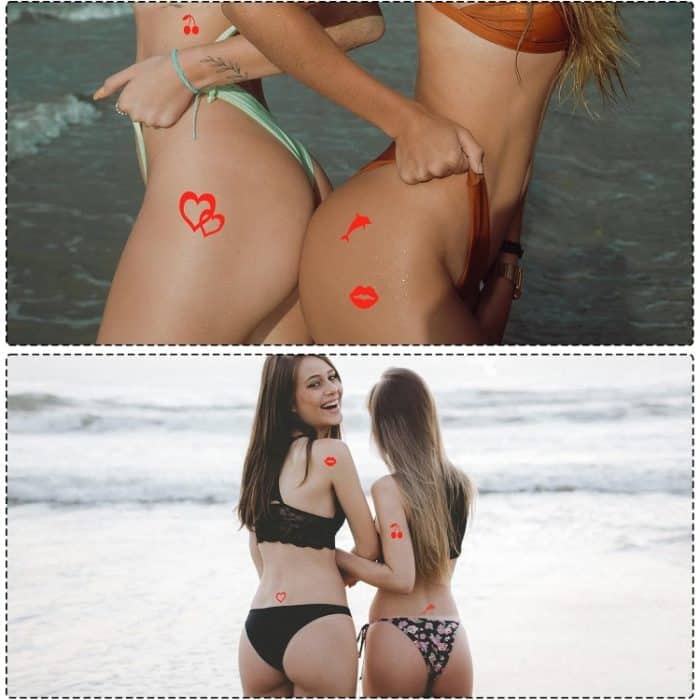 Bräunungs-/Sonnenbad-Aufkleber, selbstklebende Körperaufkleber, 500pcs /Roll Red Heart, 500pcs /Roll Red Star, 500pcs /Roll Red Lips, 500pcs /Roll Style 4, 500pcs /Roll Pink Bow – Bild 5