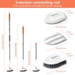 Duschreinigungsbürste mit 52 Zoll verstellbarem Griff, Wannen-Fliesen-Schrubberbürste, Set 1, Set 2, Set 3, Set 4, Set 5 – Bild 3