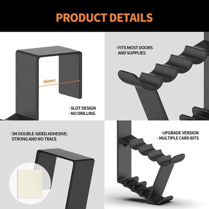2 Stück Nagelfreier, spurloser Mantel-/Huthaken für die Türrückseite – Bild 4