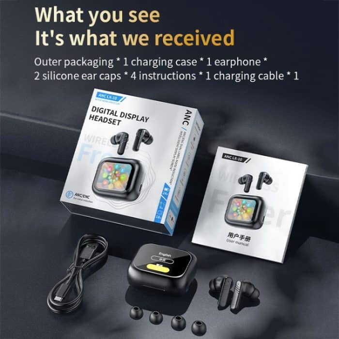 LX-10 In-Ear-Kopfhörer mit kabellosem Bluetooth und Vollfarb-Touchscreen, ANC+ENC und doppelter Rauschunterdrückung – Bild 16