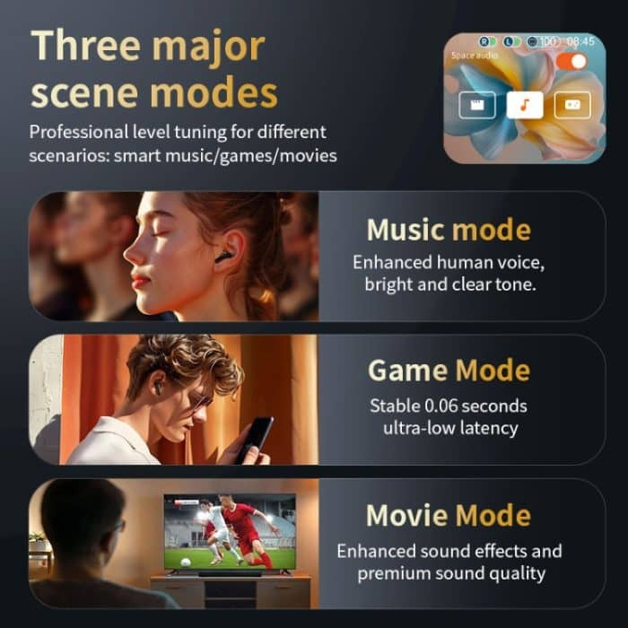 LX-10 In-Ear-Kopfhörer mit kabellosem Bluetooth und Vollfarb-Touchscreen, ANC+ENC und doppelter Rauschunterdrückung – Bild 8