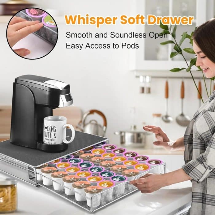 Für K-CUP / Dolce Gusto OASISWJ 36-teiliges Kaffeekapsel-Organizer-Kaffeemaschinen-Untergestell, OA1320 (Black), OA1320 (Gray) – Bild 3