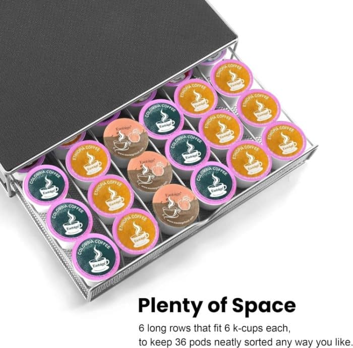 Für K-CUP / Dolce Gusto OASISWJ 36-teiliges Kaffeekapsel-Organizer-Kaffeemaschinen-Untergestell, OA1320 (Black), OA1320 (Gray) – Bild 4