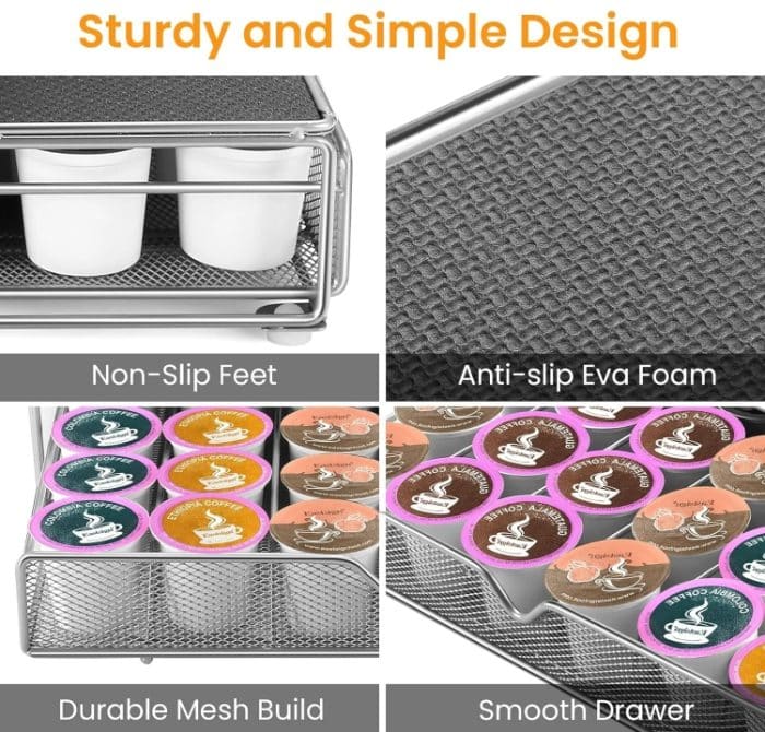 Für K-CUP / Dolce Gusto OASISWJ 36-teiliges Kaffeekapsel-Organizer-Kaffeemaschinen-Untergestell, OA1320 (Black), OA1320 (Gray) – Bild 5