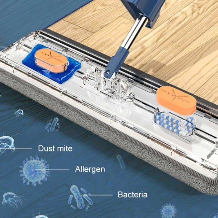 42cm Hand-Freies Haushalts Flache Mop Küche Reinigung Lazy Boden Reiniger, White+2 Wipes, White+4 Wipes, White+6 Wipes, Blue+2 Wipes, Blue+4 Wipes, Blue+6 Wipes – Bild 7