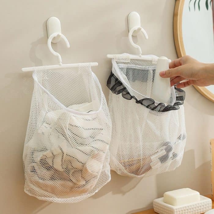 Wandbehang Aufbewahrungstasche Trocknen Unterwäsche Mesh Tasche Kosmetik Aufbewahrung Hängetasche, Without Lace, With Lace – Bild 2