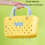 Dopamin Tragbarer Badezimmer-Aufbewahrungskorb, Haushalts-Entwässerungskorb für Gemüse, Green, Yellow, Blue, With 2 x Internal Box (Green), With 2 x Internal Box (Yellow), With 2 x Internal Box (Blue) – Bild 6