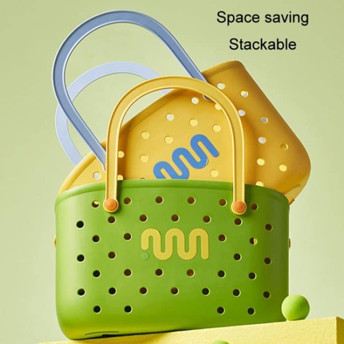 Dopamin Tragbarer Badezimmer-Aufbewahrungskorb, Haushalts-Entwässerungskorb für Gemüse, Green, Yellow, Blue, With 2 x Internal Box (Green), With 2 x Internal Box (Yellow), With 2 x Internal Box (Blue) – Bild 8